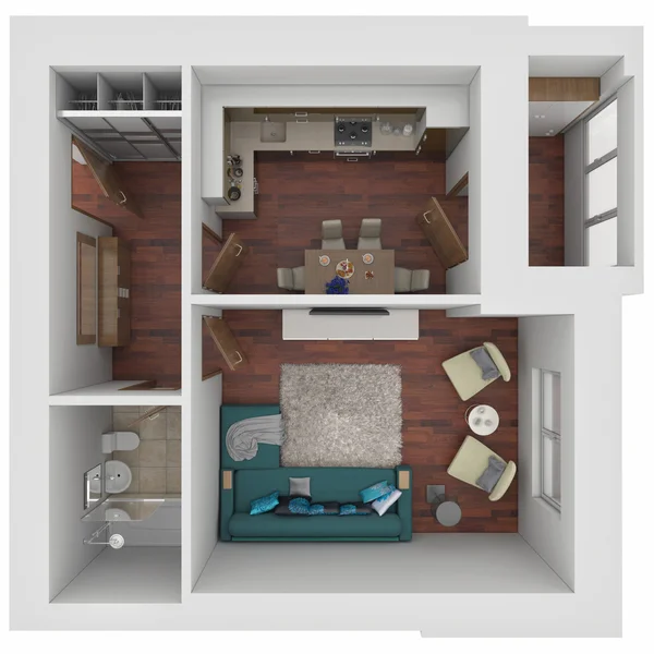 3D-компоновка квартиры — стоковое фото