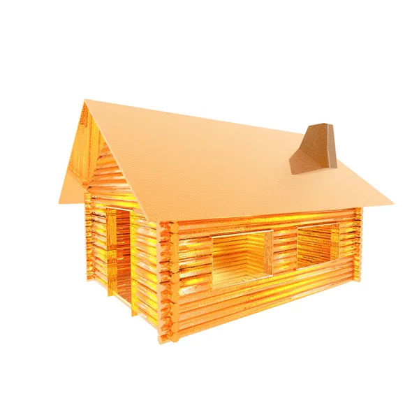 3D модель дома, изолированные на белом — стоковое фото