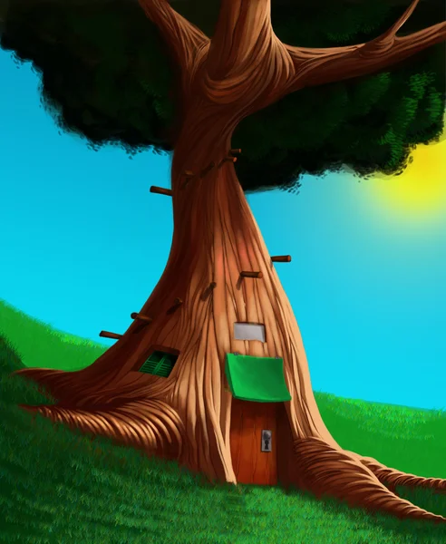 Дом в дереве — стоковое фото