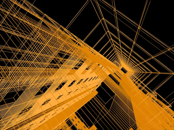 Абстрактный архитектурной 3d строительства — стоковое фото