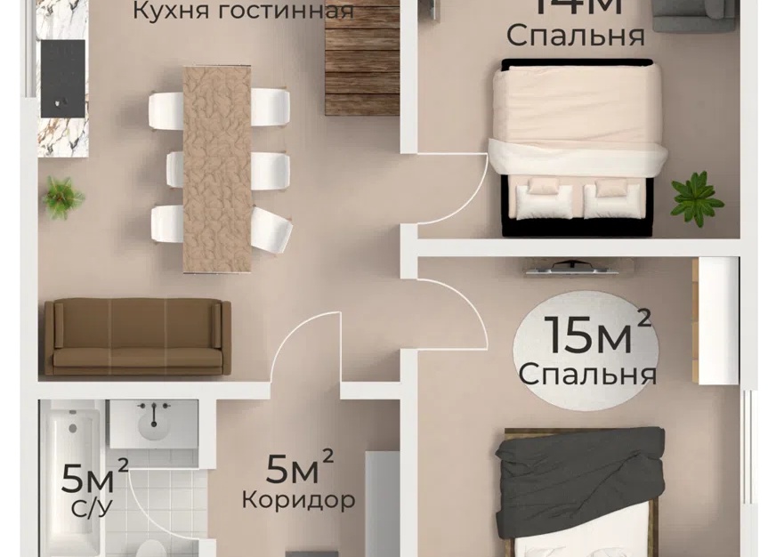 Дизайн интерьера квартиры 60 м² на Шаболовке 📡 (улица Татищева) | Инвестиционный проект с классическим характером и добавленной стоимостью